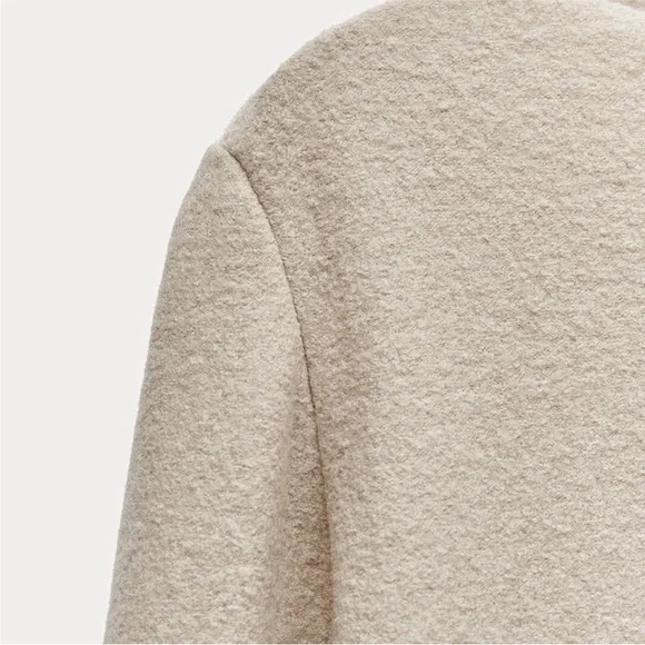 New ZARA Long Sleeve Bouclé Wool Dress ZW Collection - Picture 7 of 8